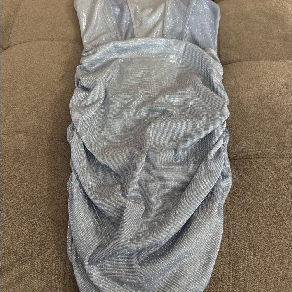Forever 21 Shimmering Silver Prom Dress